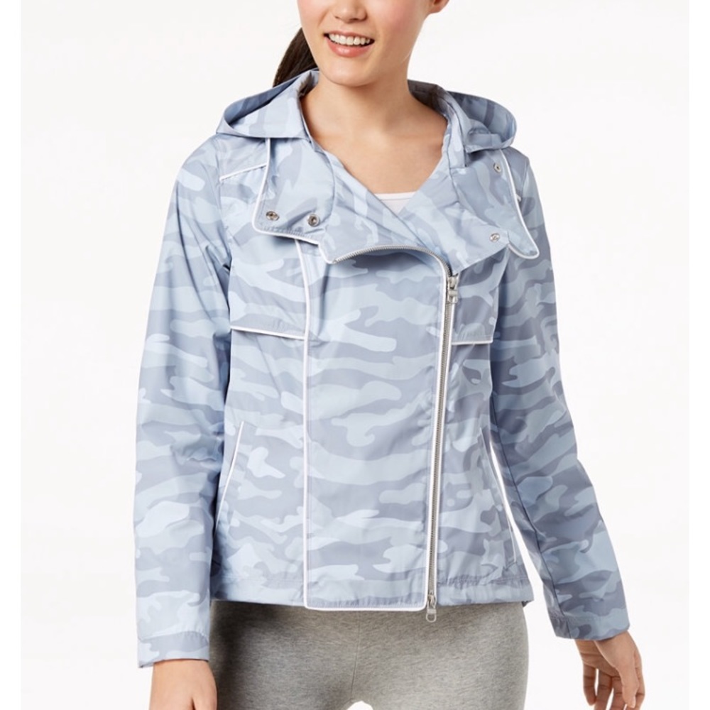 NWT Calvin Klein White Camo Rain Coat - Picture 2 of 8